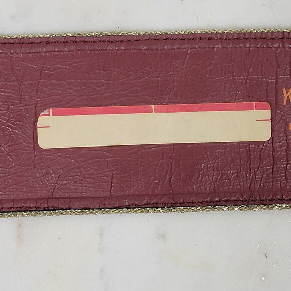 VTG Yves Saint Laurent Suede Belt 75/30 Burgundy Red Bakelite Buckle Gold Trim main image 9